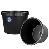 BigDean 3x Mörtelkübel 65 Liter Rund Miniteich Baueimer Mörtelkasten - Ø 57 cm x 35 cm - Speiswanne Zementwanne Mörtelwanne - Made in Germany - Blauer Engel