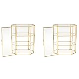 YUMIN 2X 3-Stufige Schmuck Schatulle Glas Make-Up Organizer Schmuck Schatulle Multifunktion Vitrine für Die Aufbewahrung Von Schminken Tisch Dekorationen