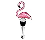 EDZARD Flaschenverschluss Flamingo für Champagner, Wein und Sekt, Höhe 13 cm, Muranoglas-Art, Handarbeit