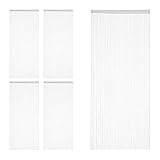 Yiibcio Kürzbar Fadengardine Fadenstore weiß 5 x Fadenvorhang Stangendurchzug 90 x 245cm