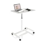 hjh OFFICE 802112 Stehtisch Laptop Stand VM-SU 70x48 cm Weiß Laptopständer Arbeitstisch höhenverstellbar bis 114 cm