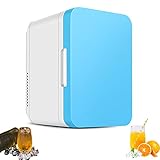 WaTsKY Mini-Kühlschrank 8 Liter, Mini-Kühlschrank mit Kühl- und Heizfunktionen, Kühlschrank mit Temperaturregelung für Schlafzimmer, Kosmetik, Muttermilch, Büro und Reisen, Blau
