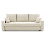 Couch Aikido I 223x90 - mit schlaffunktion - Farben zur Auswahl - modernen Couch - mit Bettkasten - Moderner Cordstoff - Stoff POSO (POSO 140)
