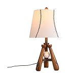 LAZULZ Tischleuchte Tischlampe Dreieckige Holz-Basis-Tischlampen for Schlafzimmer Wohnzimmer Indoor Nachttisch