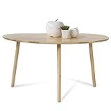 Homestyle4u 1881, Beistelltisch Natur, Couchtisch Holztisch Nierentisch, Tisch Holz Kiefer