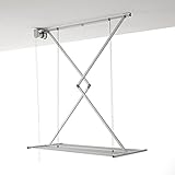 Foxydry Mini, Decke-Wäscheständer, vertikaler Wäscheständer, zusammenklappbar in Aluminium und Stahl (Grau, 150)