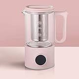 Wasserkocher 0,4 l Teekessel aus Glas mit variablen Voreinstellungen One-Touch-Teebereiter 500 W Tee-Ei unten automatische Abschaltung Trockengehschutz/Rosa wangyiren93 (Color : Rosa)
