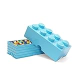 LEGO Aufbewahrungsstein, 8 Noppen, Stapelbare Aufbewahrungsbox, 12 l, türkis