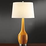 ZAIED 69 cm robuste, langlebige klassische orangefarbene Vasen-Tischlampe im chinesischen Stil, moderne Keramik-Tischlampe aus der Mitte des Jahrhunderts, zeitgenössische Porzellan-Schreibtischlampen,