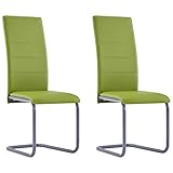 Design Esszimmerstuhl mit Armlehnen, stromlinienförmiges Erscheinungsbild Freischwinger Stuhl, Schwingstuhl, Küchenstuhl, Kunstleder, für Arbeitszimmer, Wohnzimmer, Schlafzimmer