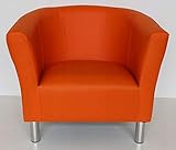 MARTHOME Club Trio Sessel, gepolsterter Sessel, Sitzsack, Hocker, Cocktail-Sessel, Kunstleder, Wohnzimmer, Büro, Schlafzimmer, Wartezimmer (Orange)