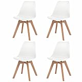 ZEYUAN Esszimmerstühle 4 STK., Küchenstühle, Essstühle, Esstisch Stühle, Dining Chairs, Armlehnstuhl, Living Room Chair, Stühle Esszimmer Set, Armlehnenstuhl, Weiß Kunstleder