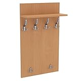 AKKE 100x60 | MAXI Garderobenpaneel Wandgarderobe Garderobe Wandpaneel Kleiderstange CHROM | BAYERISCHE BUCHE