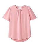 Damen Oberteil mit offenem Rücken, adaptives Hi-Low, plissiert, Pink, XX-Large