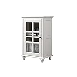 luckxuan Weinschränke Weinkabinett, Seitenschrank Holzstapel mit Tür und Regalen, for Wohnzimmer, Küche, Zuhause (weiß) Weinregal/Barschrank