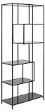 Amazon Marke - Movian Bücherregal mit 4 Regalböden, Melaminharzbeschichtung und Metallgestell, 77 x 35 x 185 cm, Esche schwarz