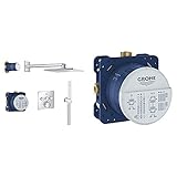 GROHE Grohtherm Smartcontrol | Duschsystem Komplettset, inkl. Unterputz-Thermostat, Rapido SmartBox | chrom & Rapido SmartBox | UP-Rohinstallation - Unterputz-Einbaukörper | 3 Abgänge 1/2 Zoll