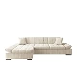 Mirjan24 Ecksofa Malwi Cord mit Regulierbare Armlehnen, L-Form Sofa mit Schlaffunktion und Bettkasten, Design Eckcouch, Wohnlandschaft, Couch (Poso 100, Seite: Links)