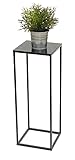 DanDiBo Blumenhocker Metall Schwarz Eckig Höhe 62,5 cm Beistelltisch Blumenständer 434 Blumensäule Modern Pflanzenständer Pflanzenhocker