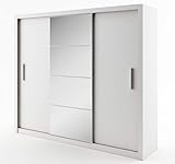 Schwebetürenschrank Kleiderschrank Schrank mit Schiebetür IDEA ID01 (Weiß Matt)