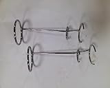 2 x Schneebesenständer, langlebiges Edelstahl-Gestell, Handheld-Milchaufschäumer, Schneebesen, Getränkemischer, Ständer, Küchenwerkzeug (silberfarben/2 Stück)