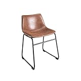 Invicta Interior Industrial Stuhl Django Vintage braun schwarz Microfaser Eisen Esszimmerstuhl