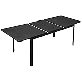 Outsunny Gartentisch ausziehbar Balkontisch 180-240 cm Terrassentisch Ausziehtisch Esstisch Outdoor Aluminium Schwarz