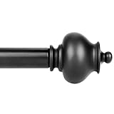 SZXIMU Gardinenstange Ausziehbar 182-365 cm Schwarz Vorhangstange mit Kürbisförmigem Endstück 72-144''