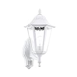 EGLO Außen-Wandlampe Navedo, 1 flammige Außenleuchte inkl. Bewegungsmelder, Sensor-Wandleuchte aus Aluguss und Glas, Farbe: Weiß, Fassung: E27, IP44