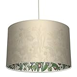 anna wand Pendellampe „Wildblumen” Creme I Pendelleuchte Textil innen bedruckt I Design Hängeleuchte I Lampenschirm Ø 30 cm E27