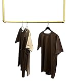 Kleiderstange Garderobe Industrie Design für Decke in Gold | Breite 100 cm x Höhe 70 cm | Deckenmontage Garderobenstange | Ankleidezimmer | Schlafzimmer | Garderobe | begehbarer Kleiderschrank