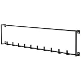 mokebo® Garderobenleiste 82cm Breite mit 10 Haken 'Der Eiserne', industrial Garderobenhaken schwarz Metall, Kleiderhaken Wand, Wandgarderobe oder Jackenhalter im Scandi Stil