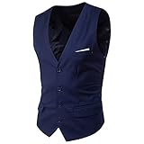 Herren Formelle Party Hochzeit Weste Anzug Weste Einfarbig Weste Anzugswesten für Männer FLoral Weste Tweed V-Ausschnitt für Trauzeugen Formale Weste Businessweste Trachtenweste Slim Fit Weste#3