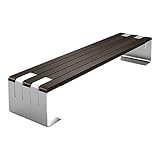 Gartenbank Outdoor-Parkbank, Moderne Holz-ESS-/Picknickmöbelbänke mit Stahlrahmen, Outdoor-Freizeitbänke ohne Rückenlehne for Hinterhof, Garten, Rasen Bänke für Garten (Color : 150 * 42 * 42cm)