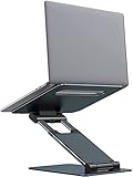 NULAXY Laptop Ständer, Ergonomischer Notebook Ständer Höhenverstellbar von 2,1' bis 21', Unterstützt bis zu 22 Pfund Laptopständer für Schreibtisch Compatible with MacBook All Laptops 10-17' (Grau)