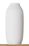 3D Vase Dekovase Stella XL 38cm Bodenvase Deko Vase für Pampasgras Trockenblumen Weiß