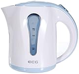 ECG RK 1022 Blue, Wasserkocher, 1 Liter, Blau-weiß, Plastik