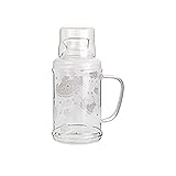 Wasserkrug Kühlschrank Retro Thermoskranz mit Anti-Branding-Griff Hohe Borosilikatglas-Wasserflasche Hochtemperaturbeständige Teekanne Große Kapazität Wasserkaraffe