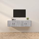 UYSELA Home Sets mit Wand-TV-Schränken 2-teilig grau Sonoma 80x34,5x40 cm