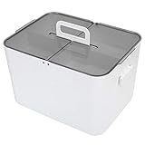 YEmirth 2-lagige Tragbare Aufbewahrung Sbox aus Kunststoff, Tragbarer Mehrzweck-Aufbewahrung Behälter aus Kunststoff, Gehandelter Organizer-Aufbewahrung Sbox Zum Organisieren von Schreibwaren, Nähen,