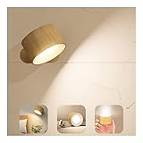 Feallive Wandleuchte Innen, Wandlampe Dimmbar mit Akku 1 Stück, Led Wandleuchte Innen Touch Control 3 Helligkeitsstufen 3 Farbmodi 360° drehbare für Wohnzimmer Schlafzimmer