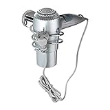 WENKO Haartrocknerhalter Bosio Glänzend, elegante Föhnhalterung mit integriertem Kabelhalter, massive Qualität aus rostfreiem Edelstahl mit glänzendem Finish, 9 x 8,5 x 13,5 cm