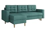 Ecksofa mit Schlaffunktion und Bettkasten Ana, Microfaser, L-Form Eckcouch, Ottomane Universal, Polstersofa, Polstergarnitur, Wohnlandschaft (Kronos 26)