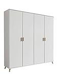 Rauch Möbel Falun Drehtürenschrank Schrank Kleiderschrank Weiss, 4-türig, inklusive 1 Kleiderstange, 4 Einlegeböden, BxHxT 182x203x53 cm