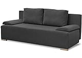 Bonni Schlafsofa Ecco Plus, Sofa mit Bettkasten und Schlaffunktionn, Klappsofa, Schlafcouch, Bettsofa, Couch vom Hersteller, Couchgarnitur, Sofagarnitur (Graphit)