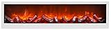 LED Wandkamin Tischkamin Elektrokamin mit realistischer Flammensimulation Kaminfeuer Feuersimulation weiß inkl. Fernbedienung 60x20cm