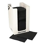 PAPSTAR 1400 Servietten, 2-lagig 'PUNTO' 1/4-Falz 20 cm x 20 cm schwarz mikrogeprägt, in Spenderbox (87362, 14x100 Stück)