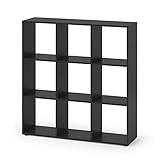 Vicco Bücherregal Nove 9 Fächer Raumteiler Standregal Aktenregal Aufbewahrung Regal (Schwarz)