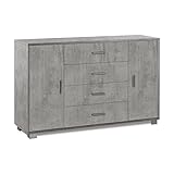Sarmog Möbel 2 Türen 4 Schubladen H 86 cm Farbe Beton