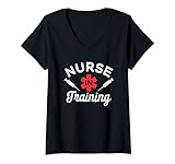 Krankenpflegeschülerin Geschenk Krankenschwester Ausbildung T-Shirt mit V-Ausschnitt